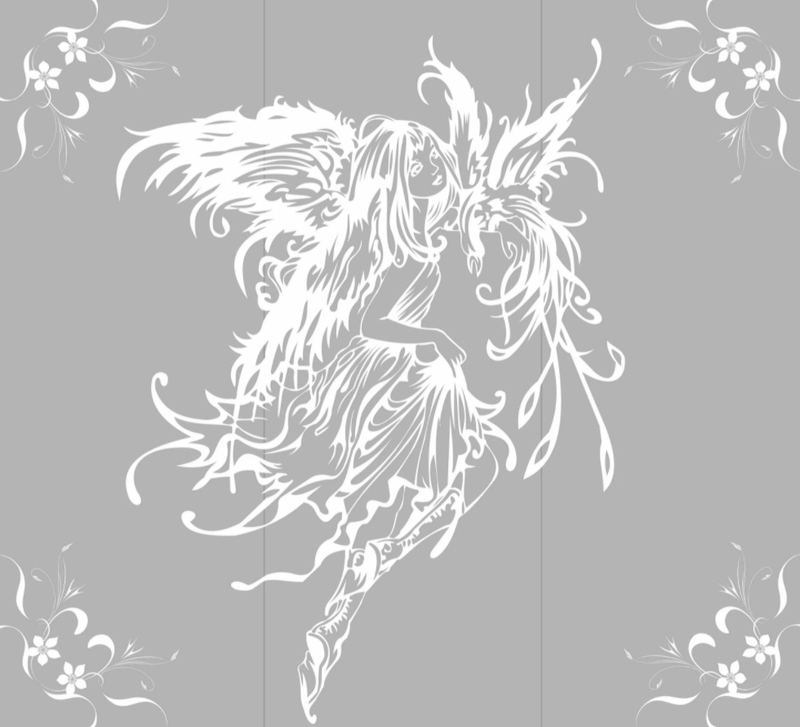 С пескоструйным рисунком